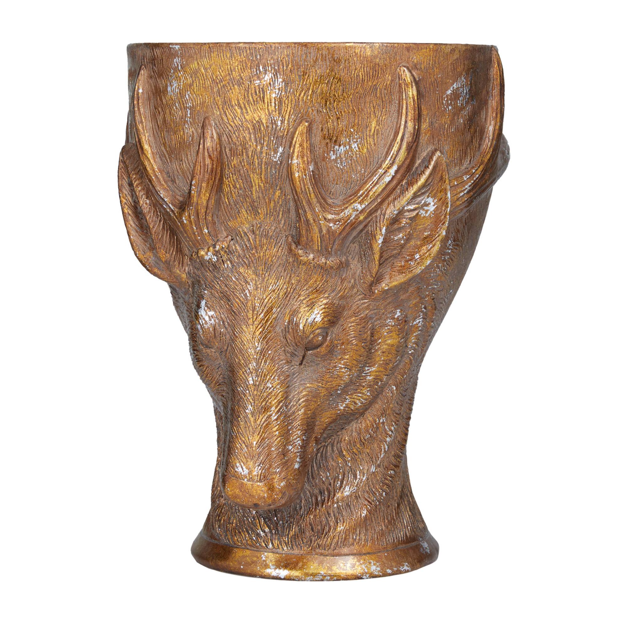 Bronze Polystone Traditional Planter, 14" x 10" x 10"